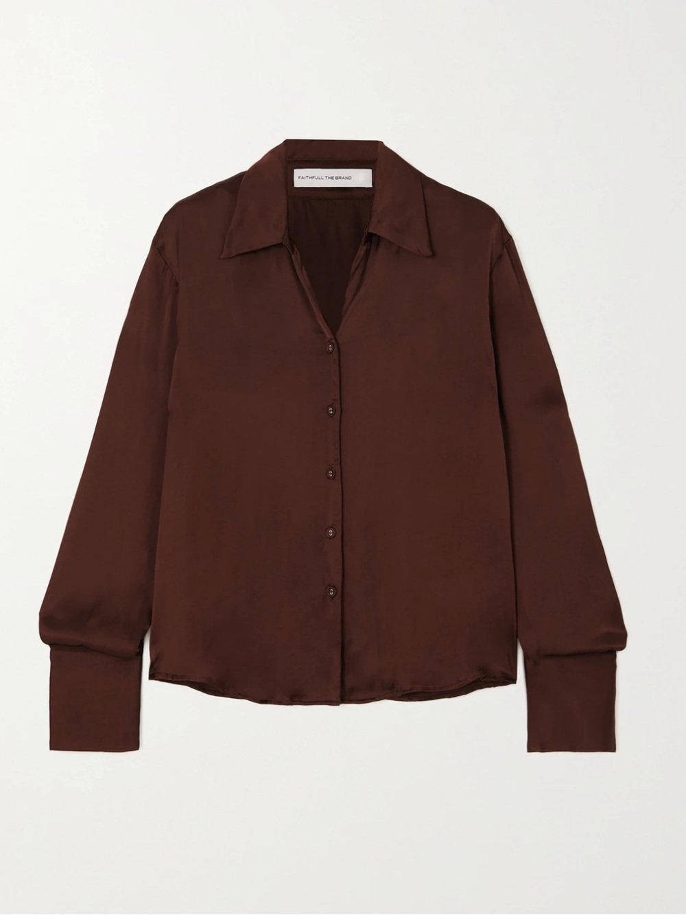 Faithfull the Brand Francisca Shirt in Chocolate Brown